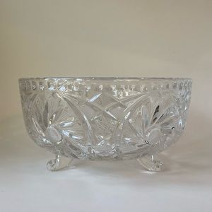 Pinwheel Handcut Crystal Footed Salad Bowl Montpellier Collection